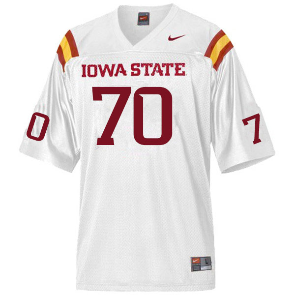 Men #70 Joe Lilienthal Iowa State Cyclones College Football Jerseys Sale-White - Click Image to Close